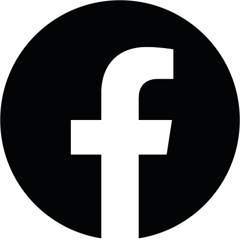 Facebook Logo auf scharzem Kreis