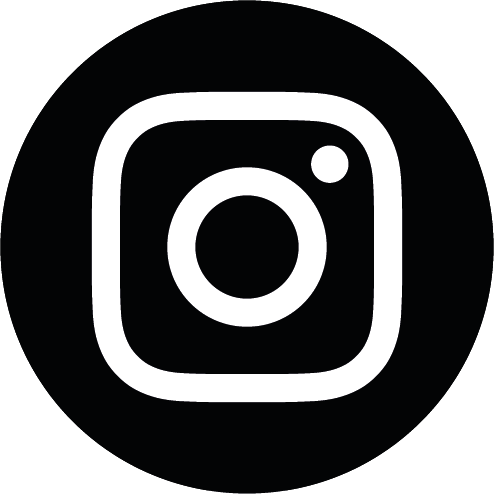 Instagram Logo auf schwarzem Kreis